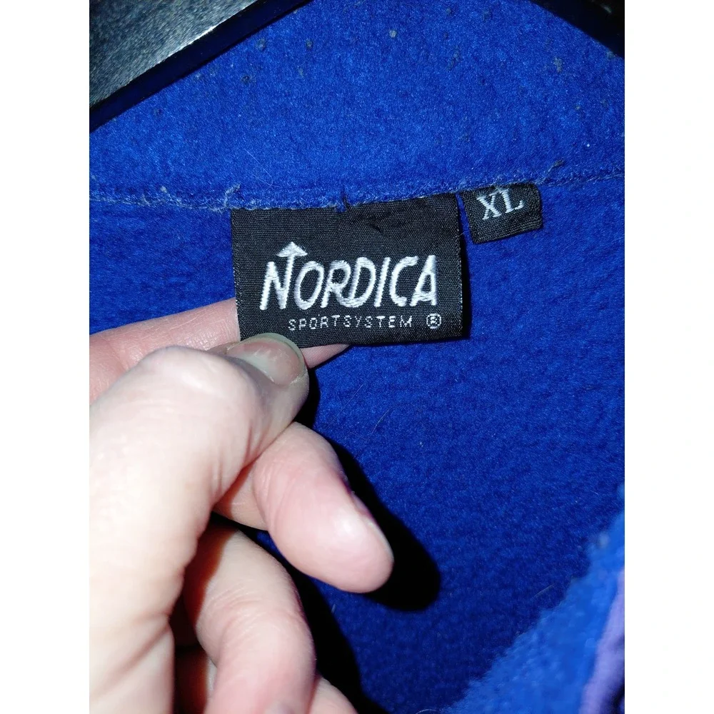 Vintage Nordica Mammoth Mountain Host Fleece‎ Jacket XL Purple Blue Pink Ski USA